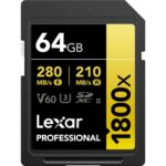 کارت حافظه لکسار Lexar 64GB Professional 1800x UHS-II SDXC Memory Card